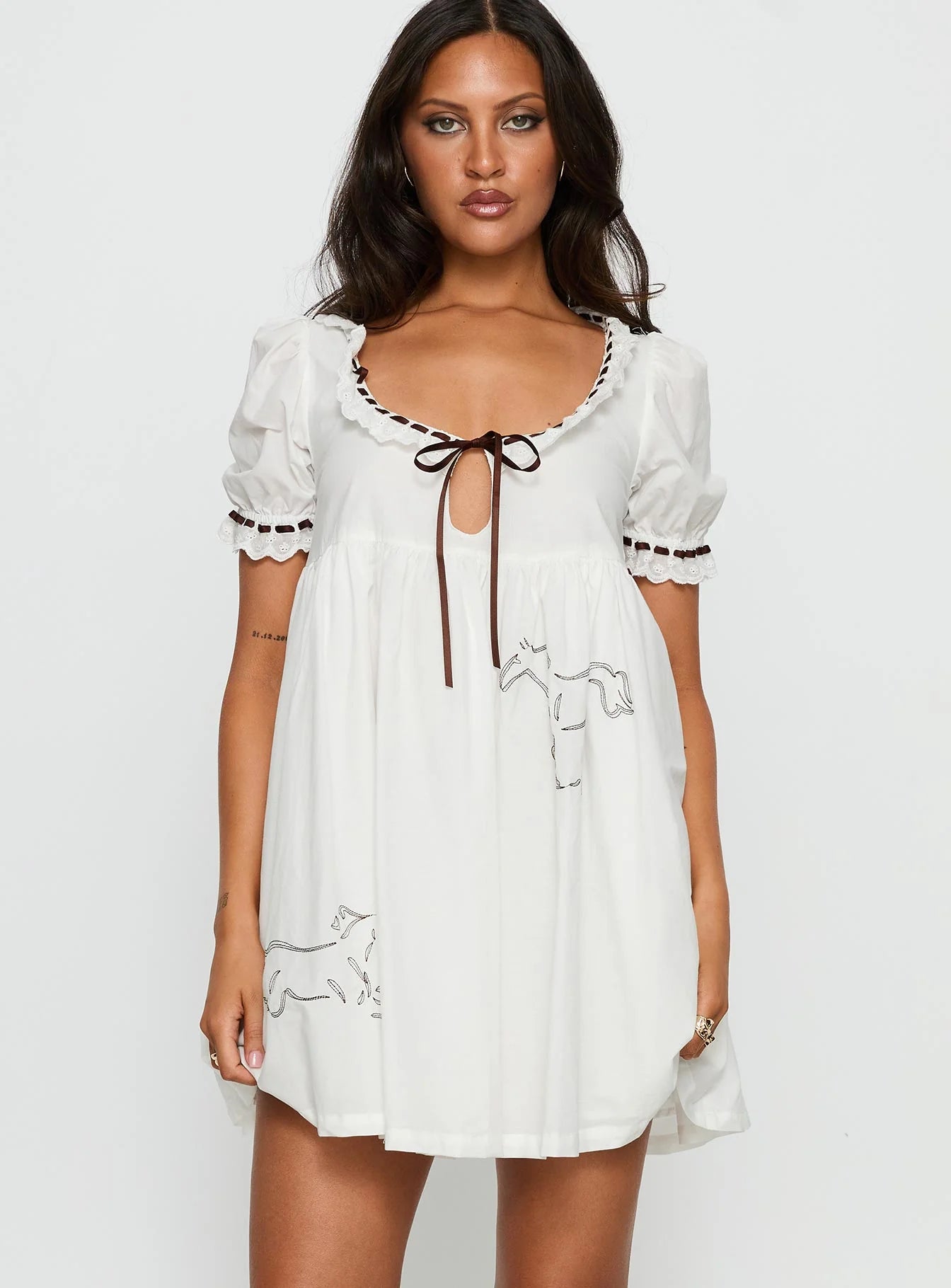 Willa Embroidered Mini Dress