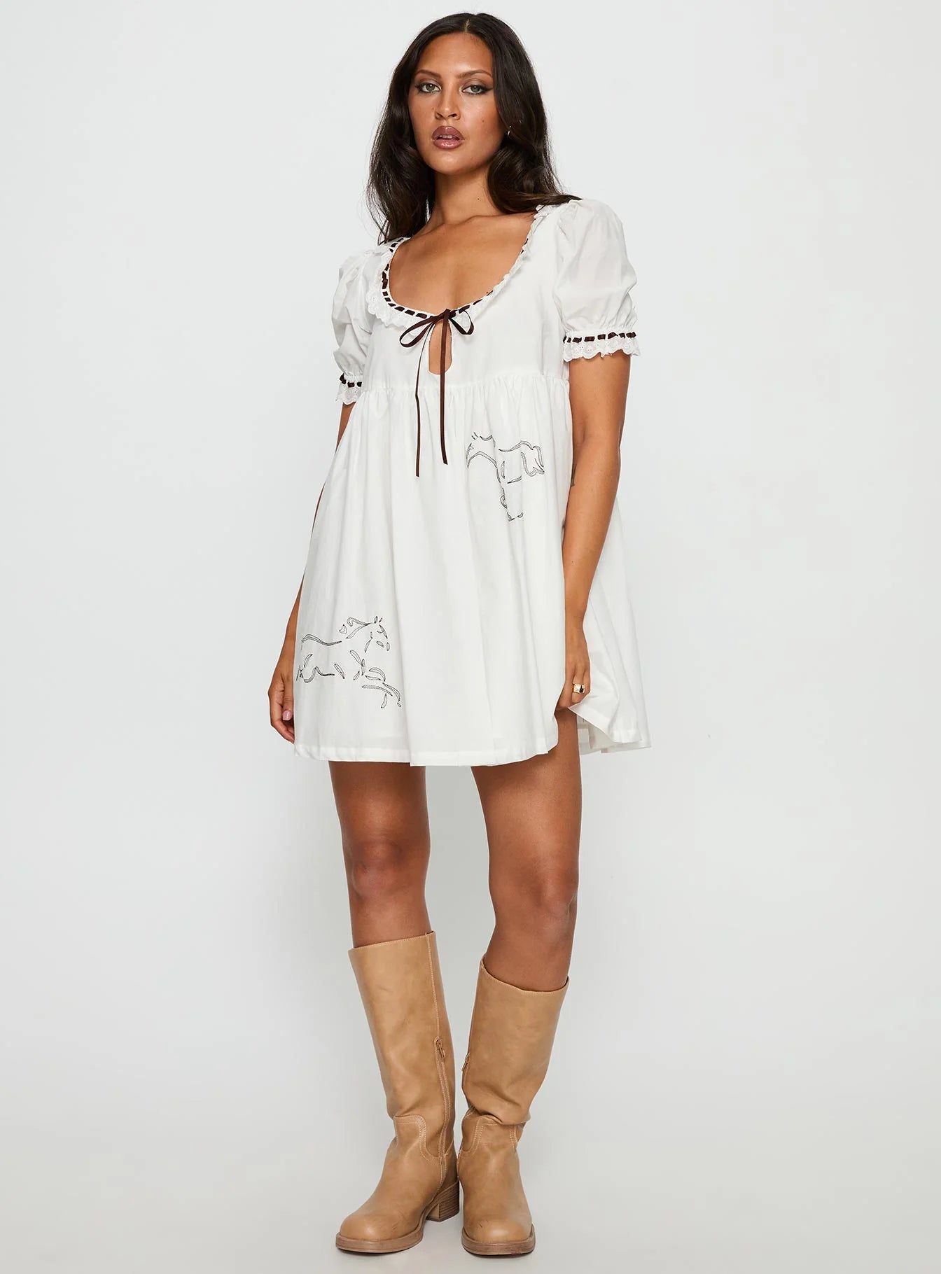 Willa Embroidered Mini Dress