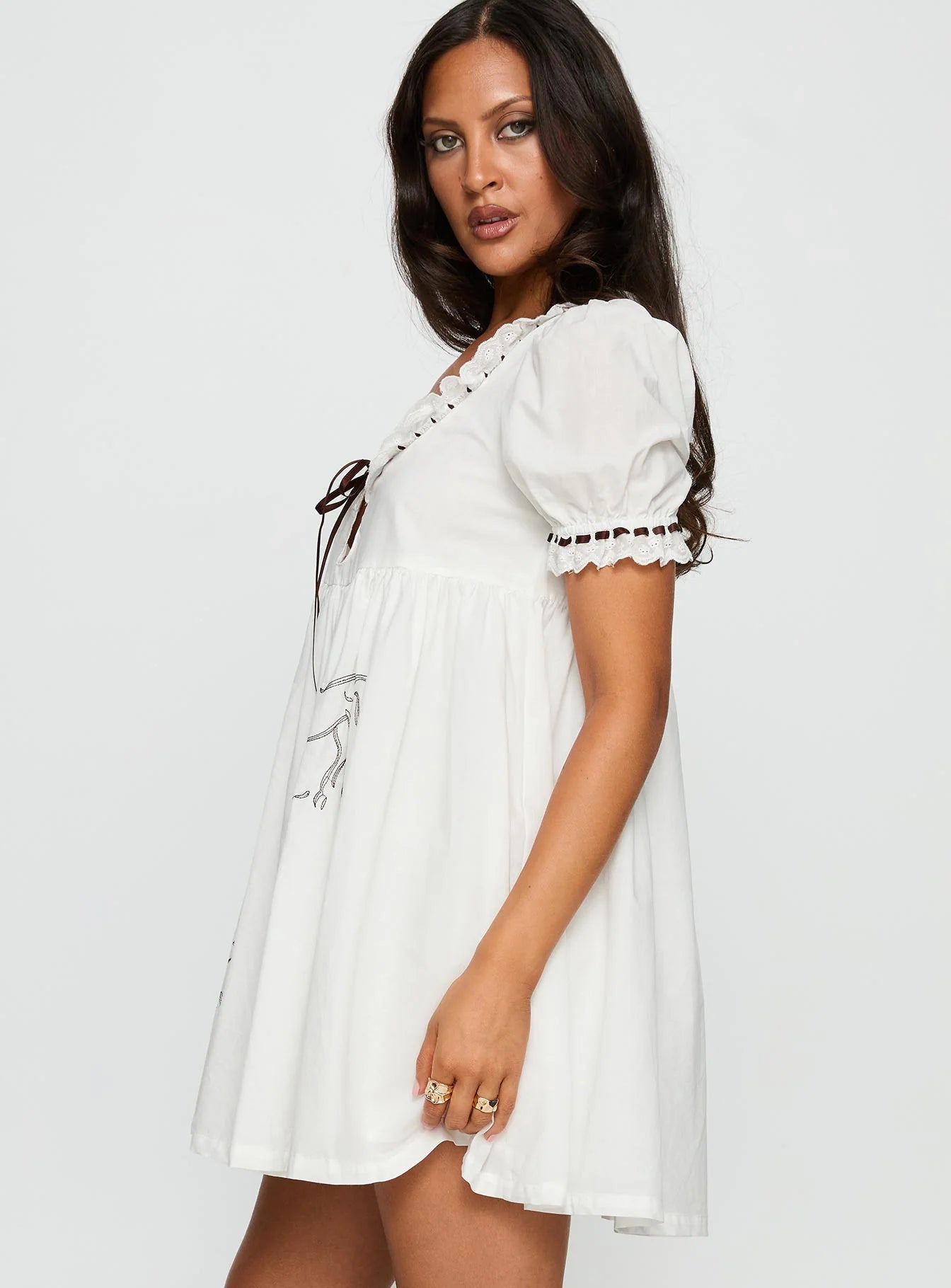 Willa Embroidered Mini Dress